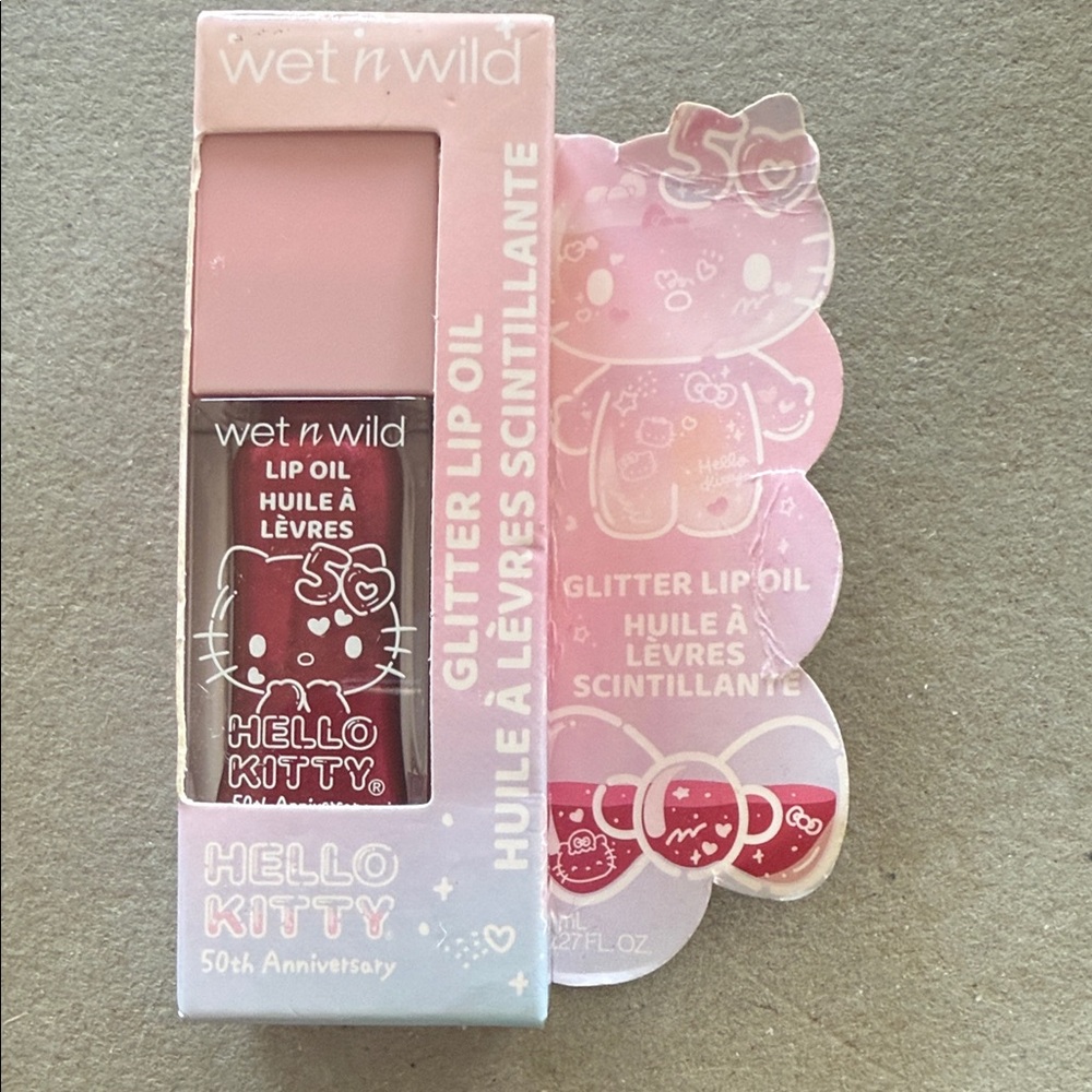 Wet n Wild Hello Kitty Pink Glitter Lip Oil